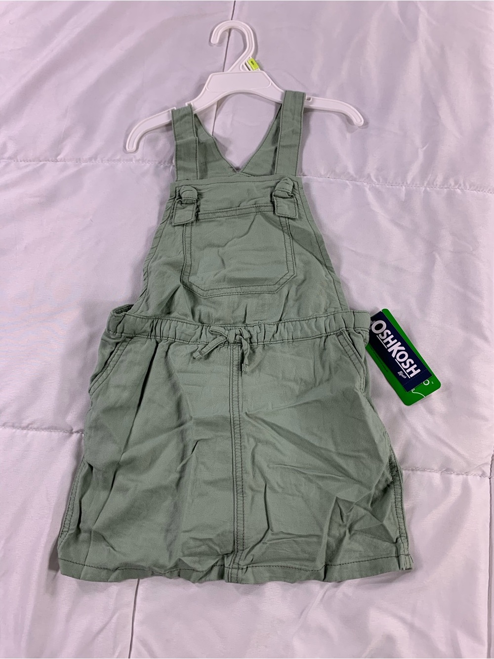 New with tags OSHKOSH Olive Green Girls Overall Dress size 4T